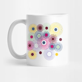 Colorful Circles in Water Ripples Pattern Mug